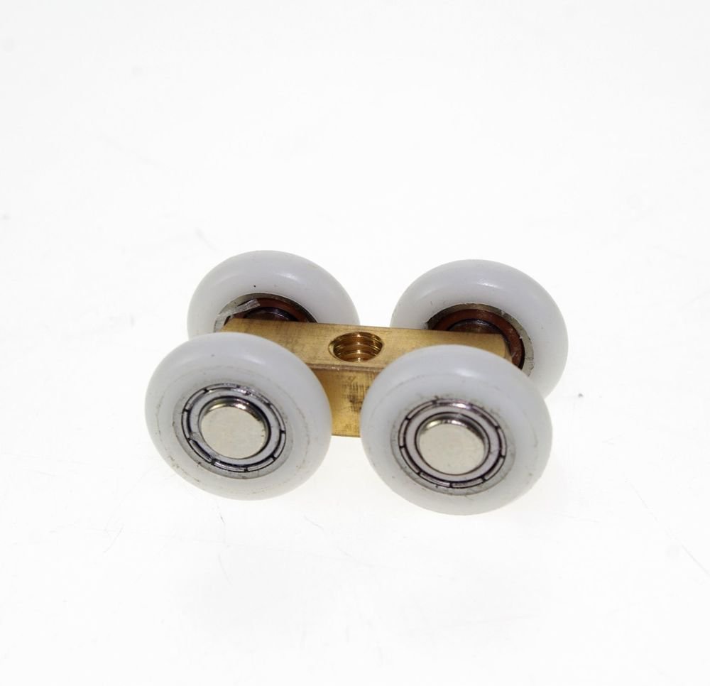 20mm Dia Handing Wheels Pulley Brass Shower Room Door Roller Runner M6