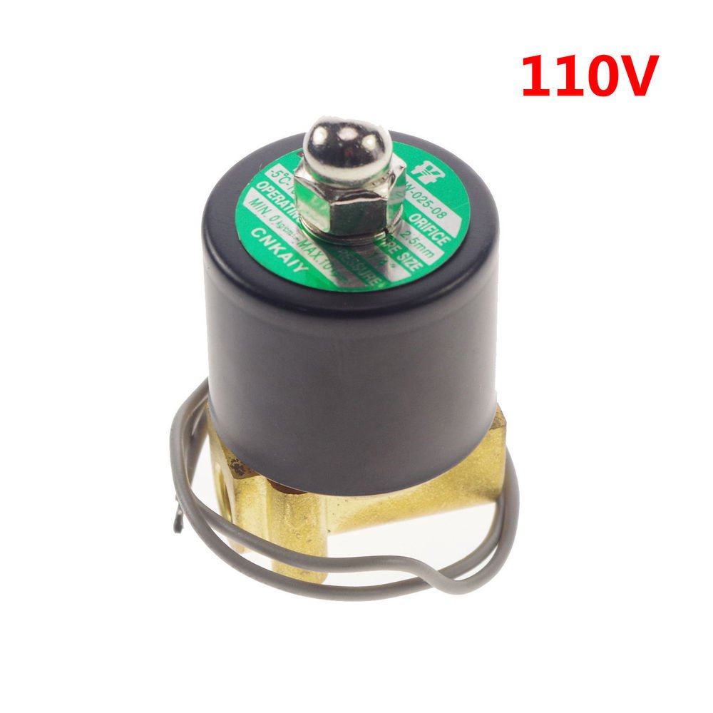 110VAC Water Air Gas Fuel NC Solenoid Valve 1/8" BSPP