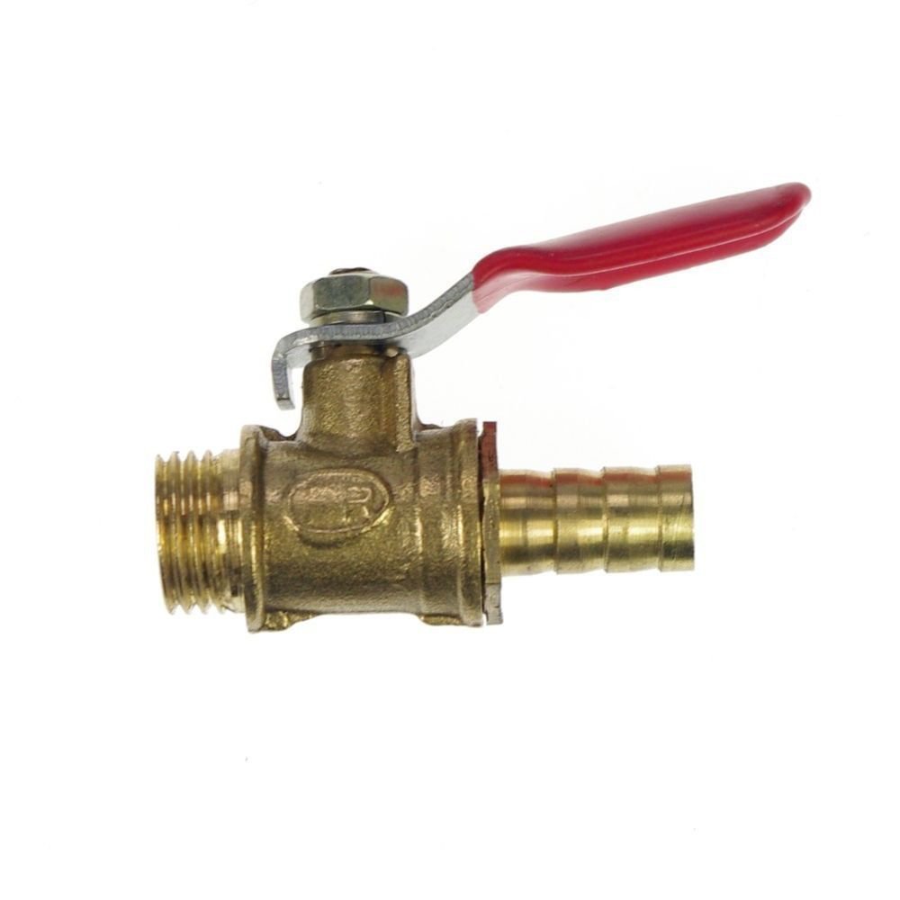 3/8" BSPP Connection Male x 10mm Hose barbed Air Brass Pipe Ball Valve