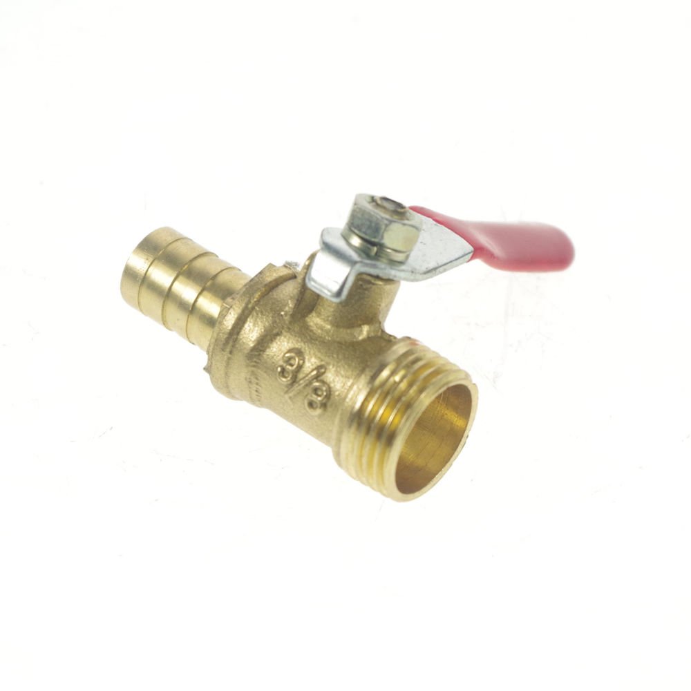 10mm Hose barbed x 3/8" BSPP Connection Male Air Brass Pipe Ball Valve