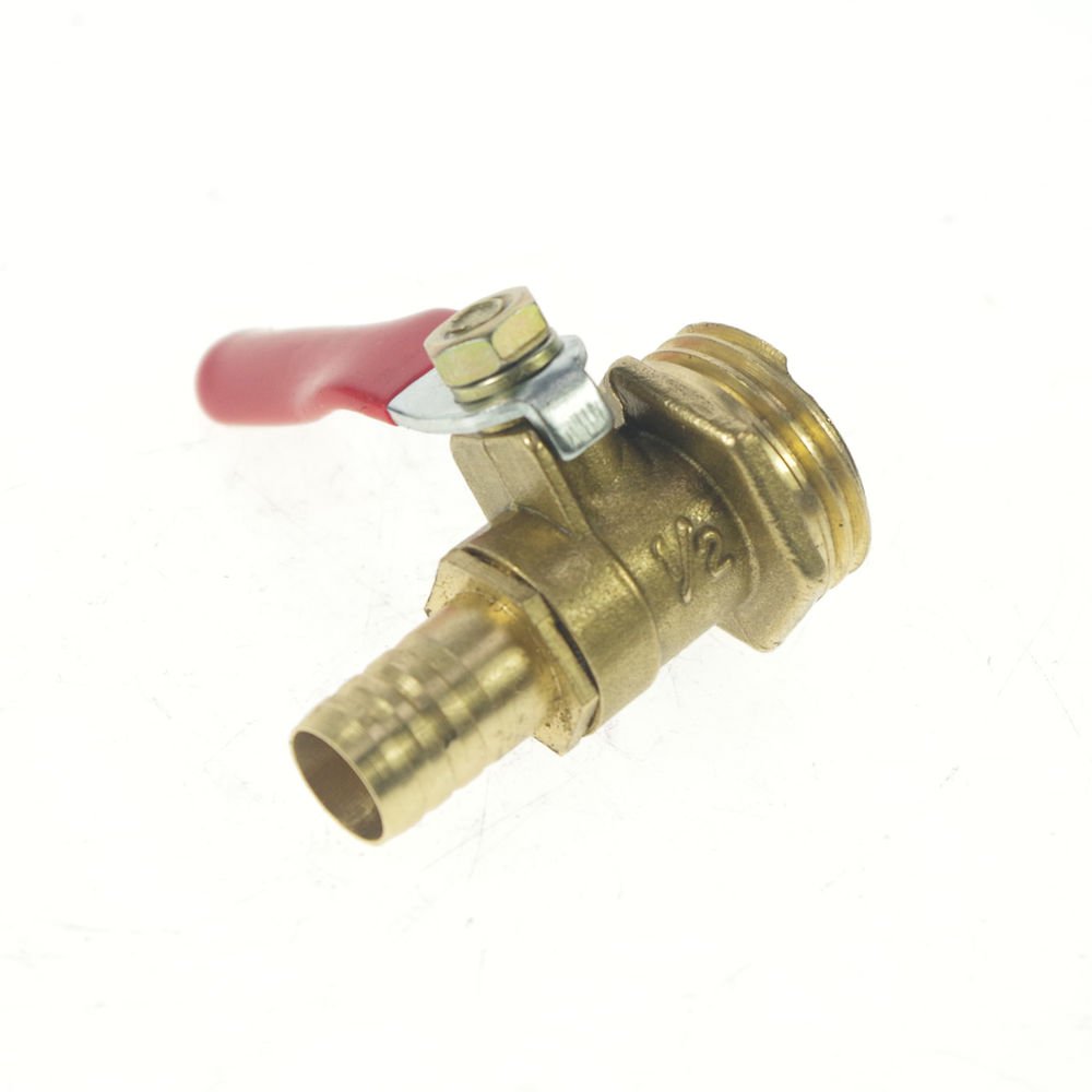 1/2" BSPP Connection Male x 10mm Hose barbed Air Brass Pipe Ball Valve
