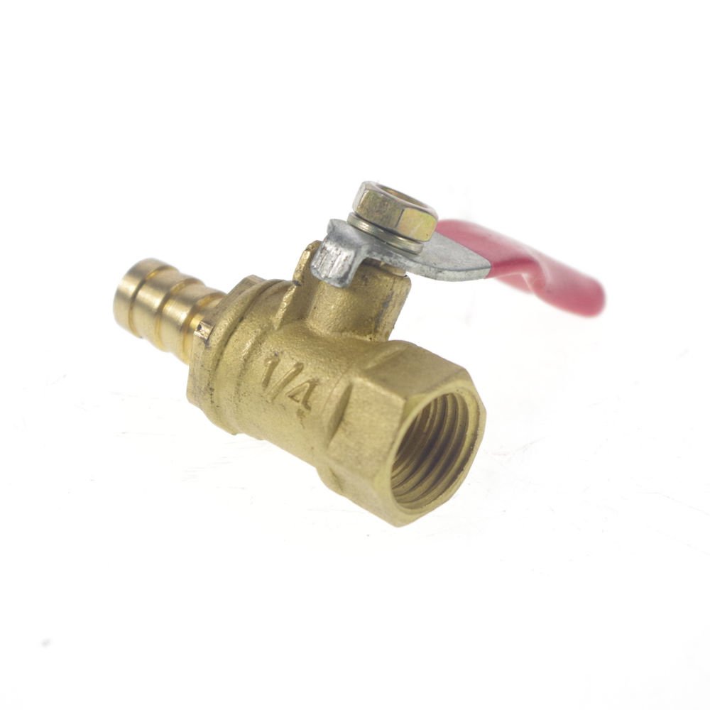8mm Hose barbed x 1/4" BSPP Connection Female Air Brass Pipe Ball Valve