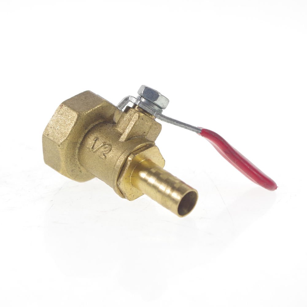 1/2" Female BSPP Connection x 8mm Hose barbed Air Brass Pipe Ball Valve
