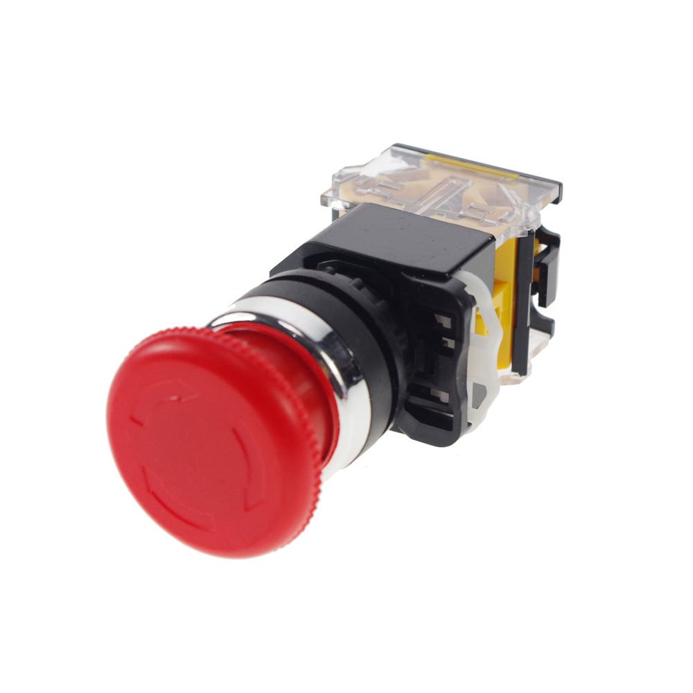 5PCS 10A CNC Motor Rotary Red Emergency Stop Mushroom Pushbutton Switch Freeship