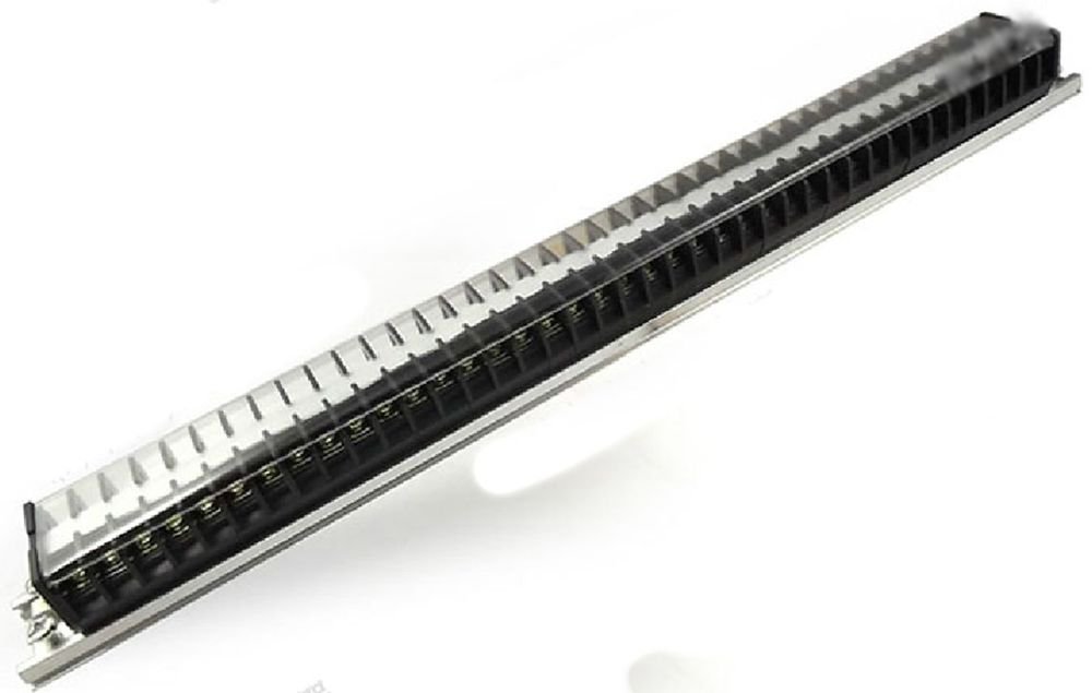660V 15A DIN Rail Base 40 Position Screw Terminal Covered Barrier Strip