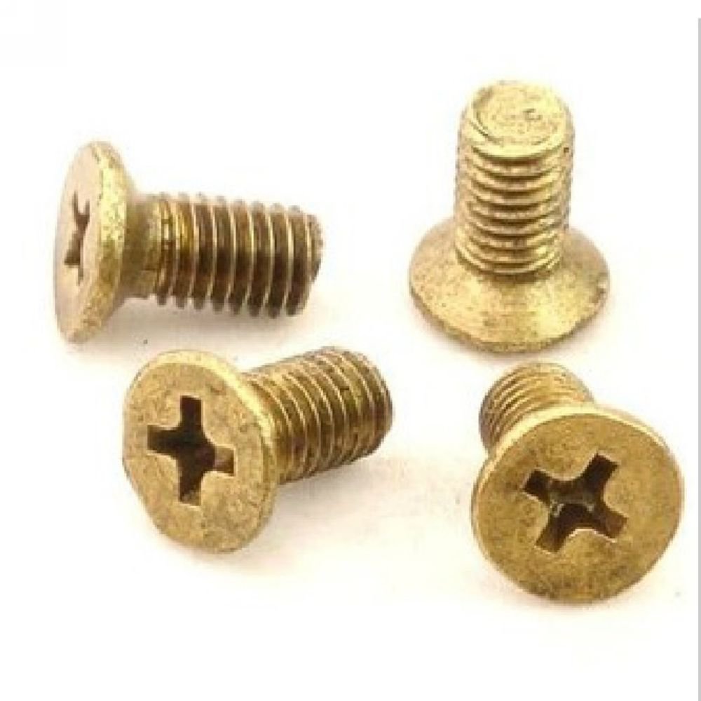 (100) Metric Thread M4*10mm Brass Countersunk Head Phillips Screws