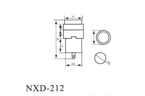 (2)NXD-212 Signal Lamp Round 2 Pins Red 220V 12mm Mounting Hole Indicator Light