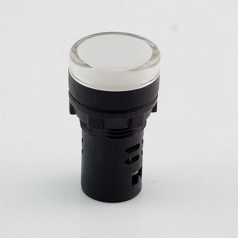 10 PCS White LED Power Indicator Signal Light 380VAC 22mm Diameter 50mm Height