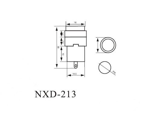 (2)NXD-213 Indicator Light 2 Pins Green 220VAC Signal Lamp 16mm Mounting Hole