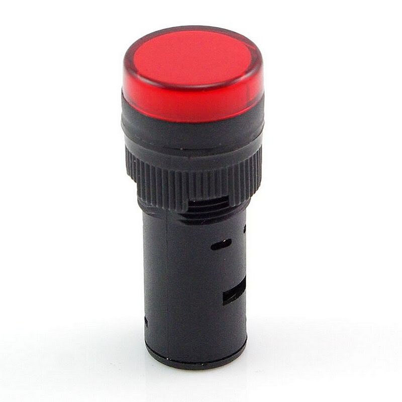 Red LED Power Indicator Signal Light 24VDC 16mm Diameter 45mm Height