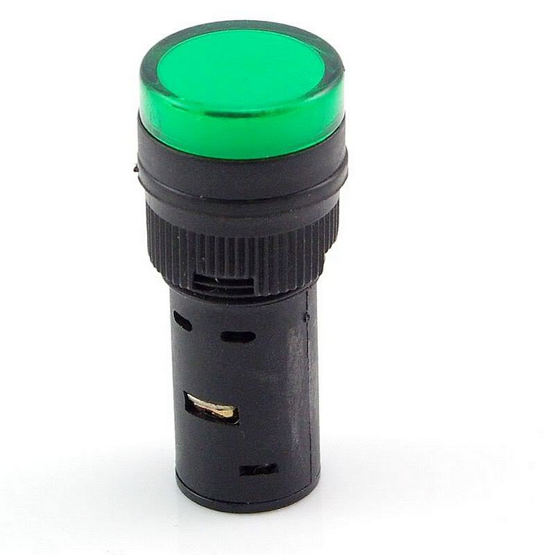 10 PCS Green LED Power Indicator Signal Light 24VDC 16mm Diameter 45mm Height