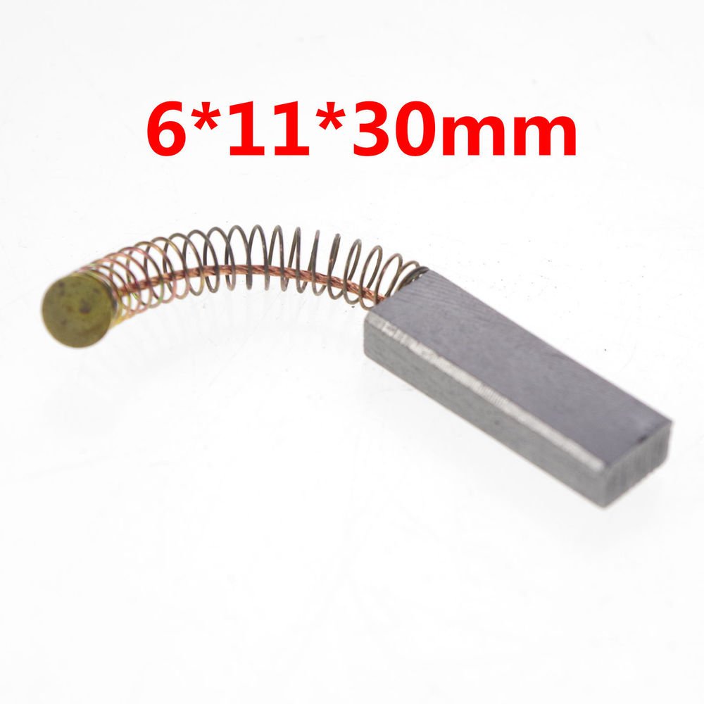 2PCS aspirator motor Dust Collector 6 x 11 x 30mm Springs Attached Carbon Brush