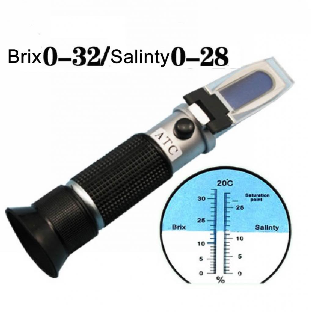 Chrome-plated brass Physical optics saccharimeter 0-28% Salinity 0-32% Brix