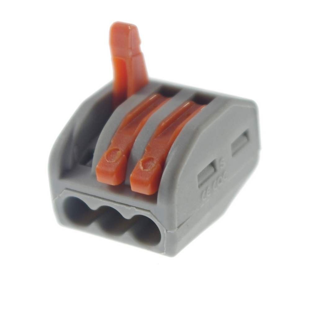 10 Cable Terminal Block Wire Spring Connector (3 Pin 32A Push Clamp Solderless)