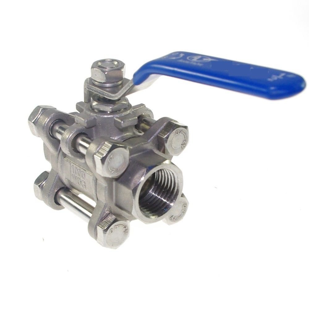 1PCS DN25 G1" Female 3-Piece Full Ports 304 Stainless Steel Ball Valve