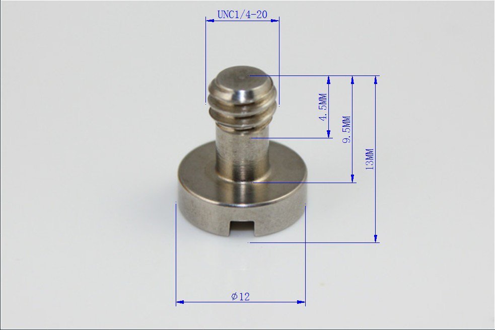 (1) 1/4' ' BSPT Tripod Camera Screw Stainless Steel Camera Flat-head Screw