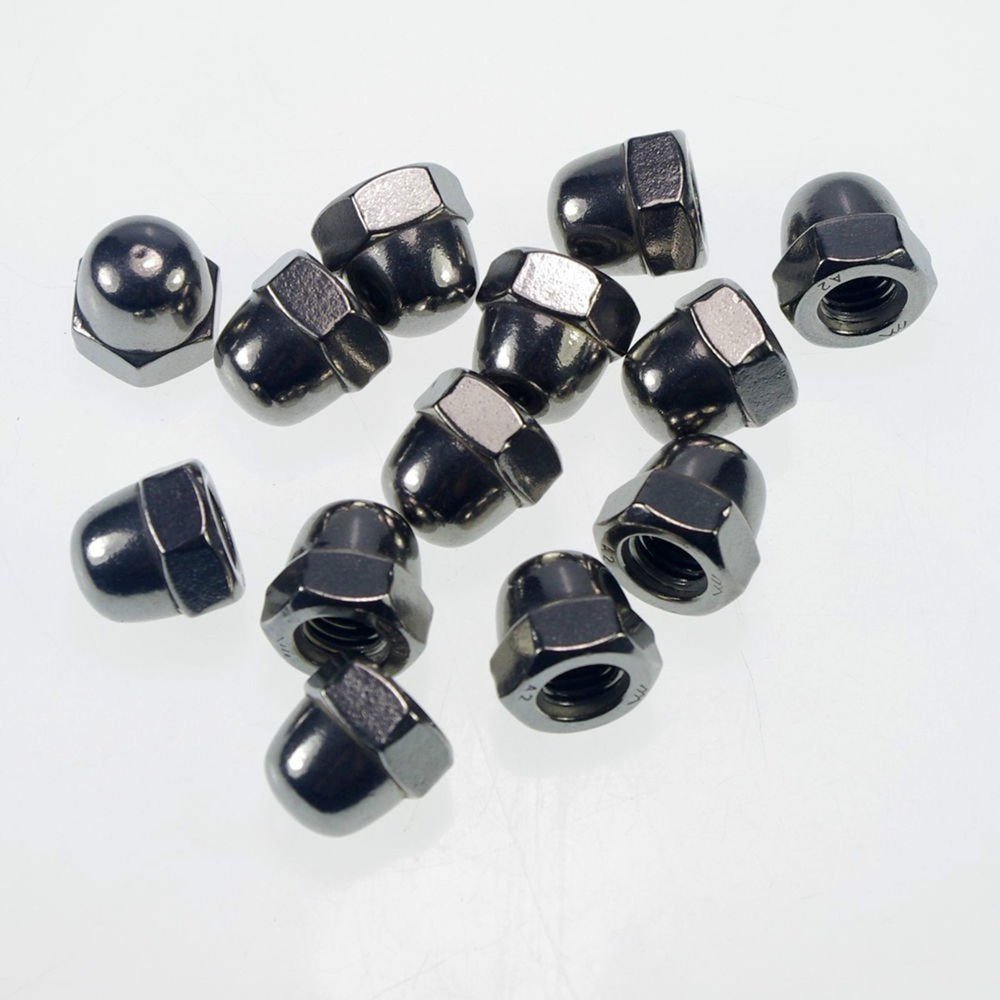 (4) Metric M6 304 Stainless Steel Hex Head Dome Cap Protection Cover Nuts