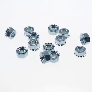 (100) Metric M3 Zinc Plated Steel Hex Keps K Lock External Tooth Lock Nuts
