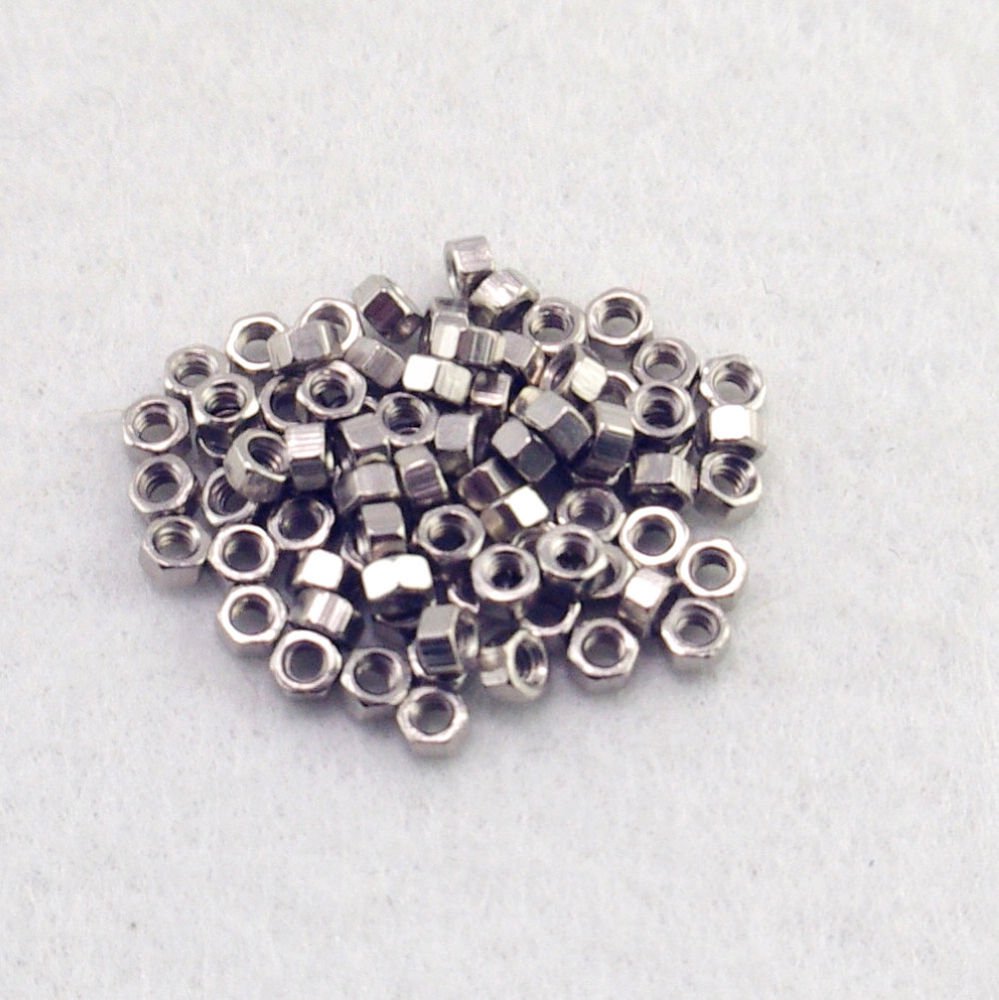 50PCS Metric Thread M1.6 Iron nickel-plated Hex Nuts Freeship To Worldwide