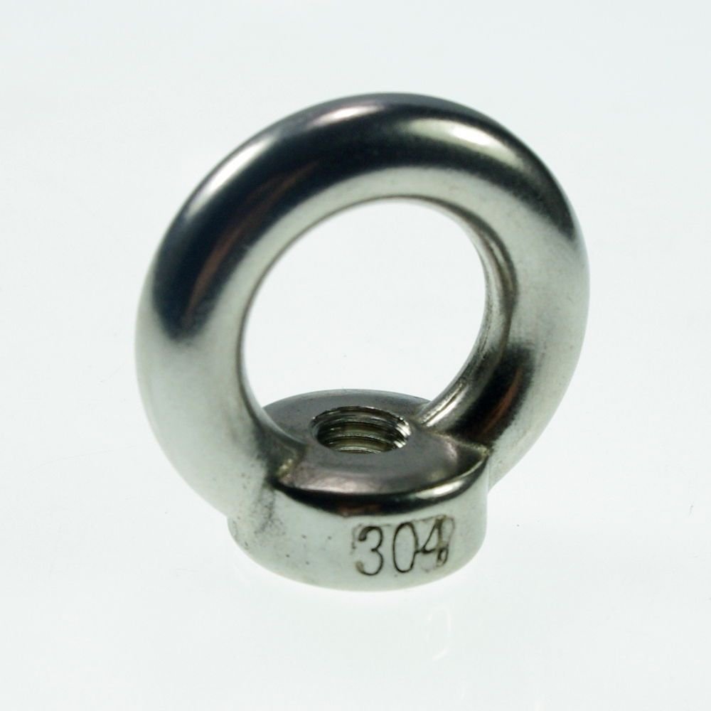 (5) 304 Stainless Steel Lifting Eyes Nuts M8 Metric Threaded