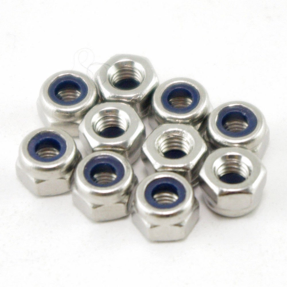 Metric M Stainless Steel Hex Head Nylon Insert Lock Jam Stop Nuts