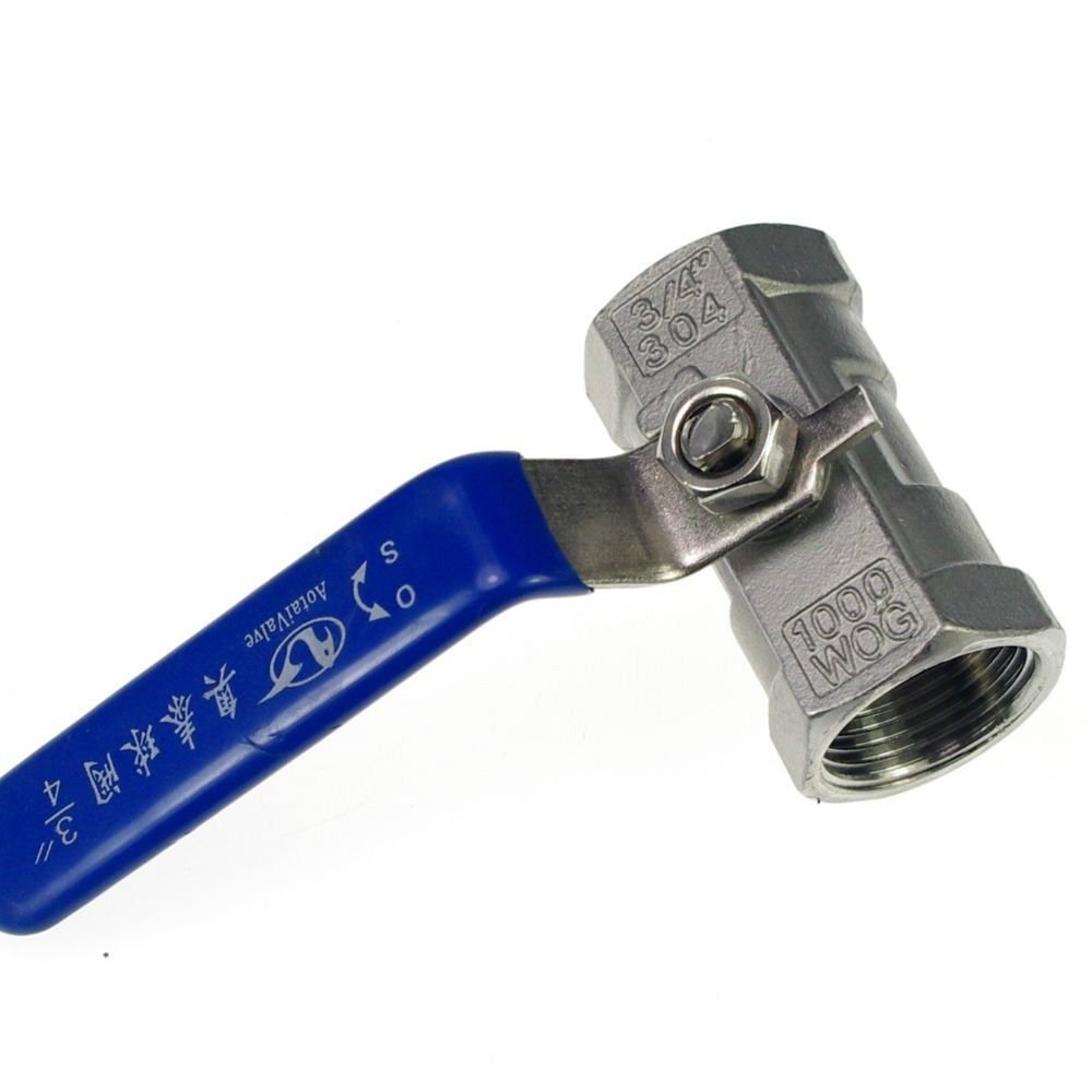 (1) DN20 G3/4" Female Reducer Ports 304 Stainless Steel one-piece Ball Valve