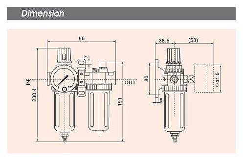 1PCS SFC-400 PNEUMATIC AIR FILTER REGULATOR LUBRICATOR BSP 1/2"