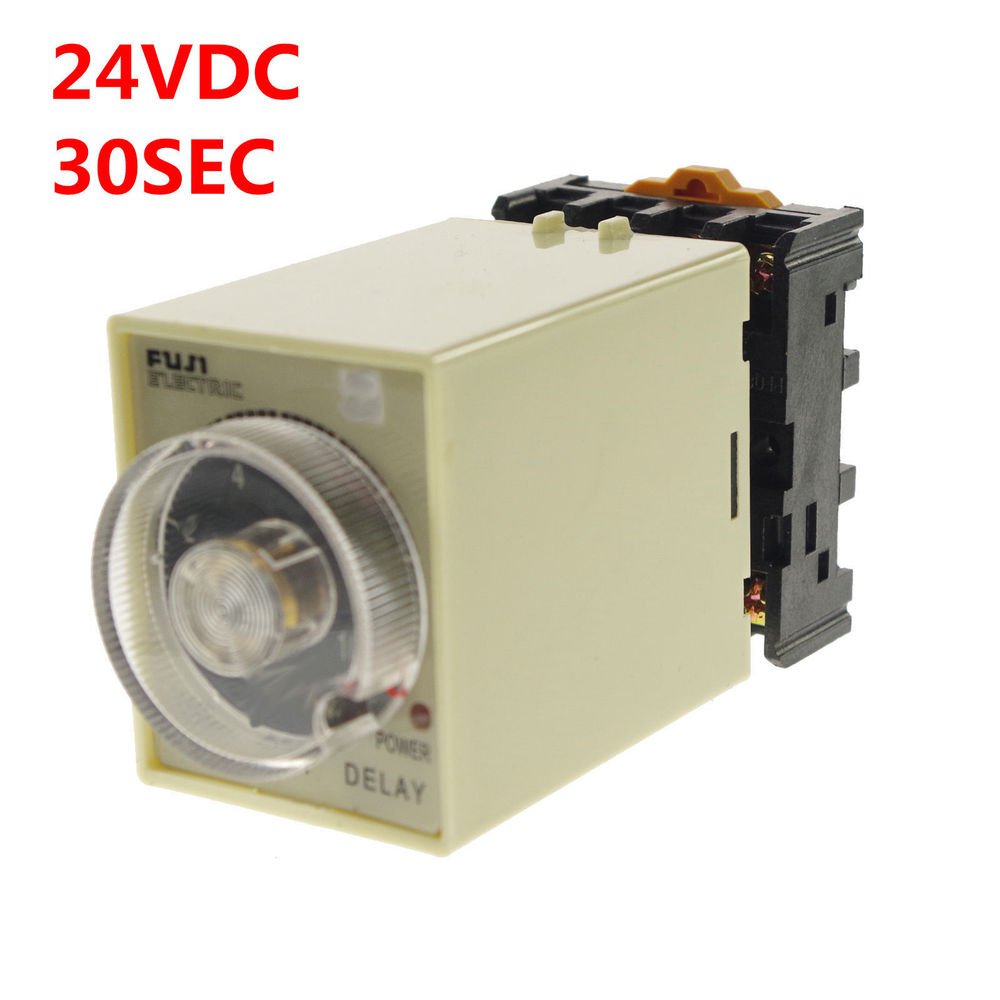 1PCS 1A 12VDC Power off delay time relay 0-30 seconds & Socket Base ST3PF
