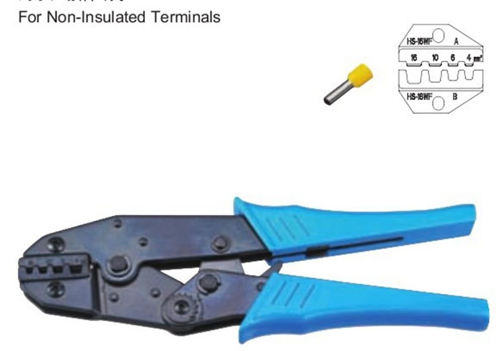 Non-Insulated Terminals Ratchet Crimping Tool Plier Crimper 4-16mm2 AWG16-8