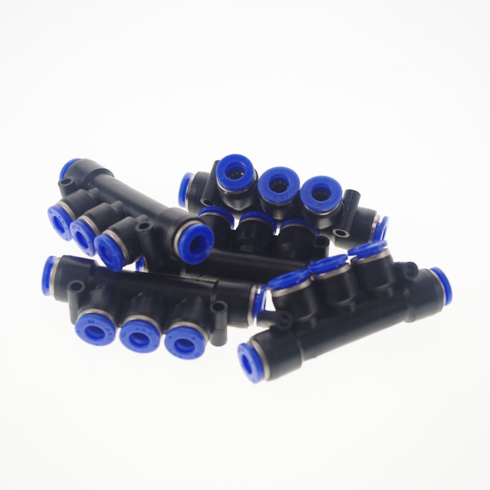 3pcs Tube OD 10mm Equal Five Way Union Triple Pneumatic Quick Connector Fitting