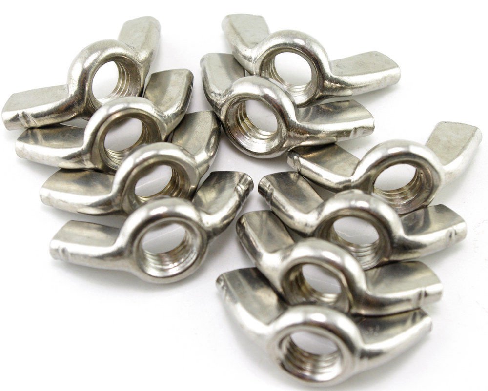 (25) 304 Stainless Steel Wing Nuts Thumb Butterfly M8 Metric Threaded