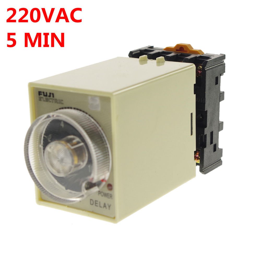 1PCS 1A 220VAC Power off delay timer time relay 0-5min with PF083A Socket Base