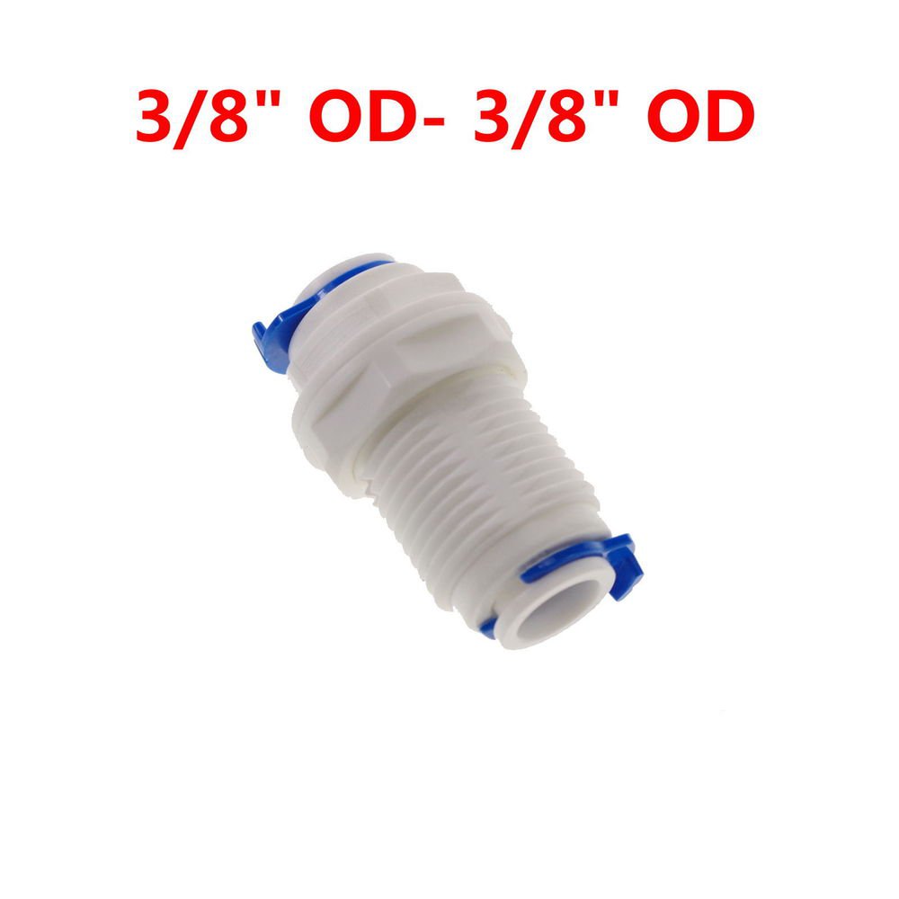 Lot2 3/8 inch Tube RO Water Male White Fittings Bulkhead Quick Connector BSP