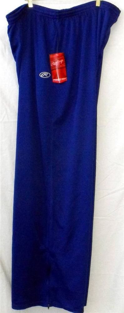 Rawlings Men's 4XL 5XL Blue or Red Athletic Pants Elastic Tie Waist Zipper Cuffs