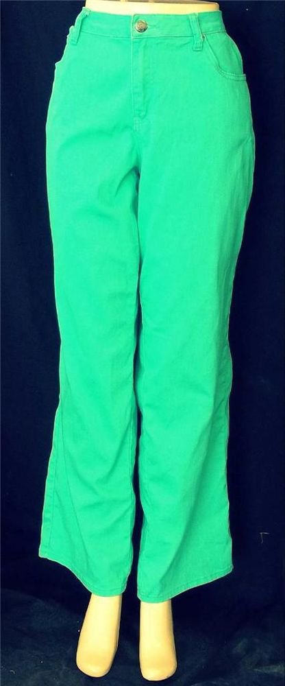 NEW Earl Jean 18W 2X Bright Green Rhinestone 5 Pocket Cotton Blend Jeans