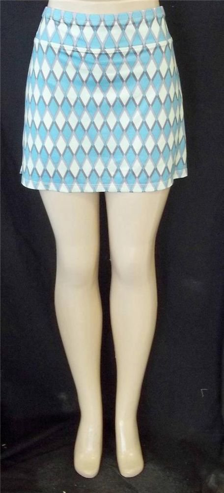 NEW All by Jofit Tennis Golf Pale Blue Yellow Skort Diamond XL Extra Large 16 18