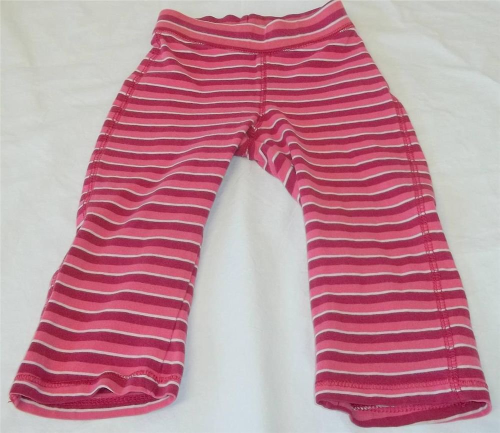 Old Navy 18 24 Month Burgundy Raspberry Rose White Striped Leggings Pants
