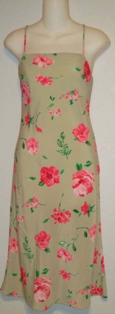 Charlotte Russe Small Junior 3 5 Light Green Floral Print Spaghetti Strap Dress