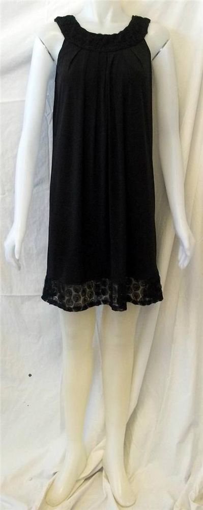 NEW Expo New York 4 Small Black Scoop Neck Knee Length Lace Little Black Dress