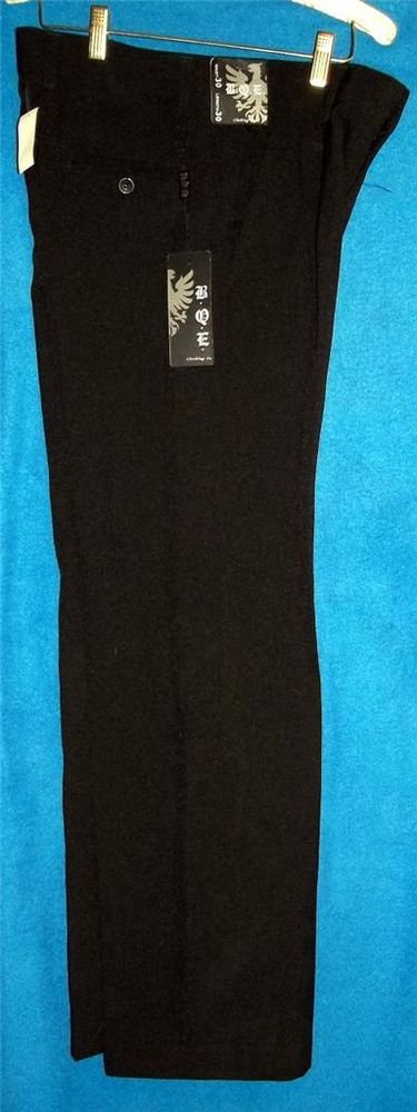 New BQE B.Q.E. 32 Waist 30 Length 32W 30L Black Pleated Men's Dress Career Pants