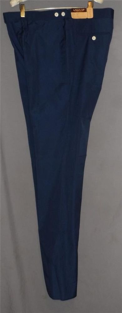 NEW La Mode Du Golf 36W 38W Mens Navy Golf Pants No Hem Adjust Waist