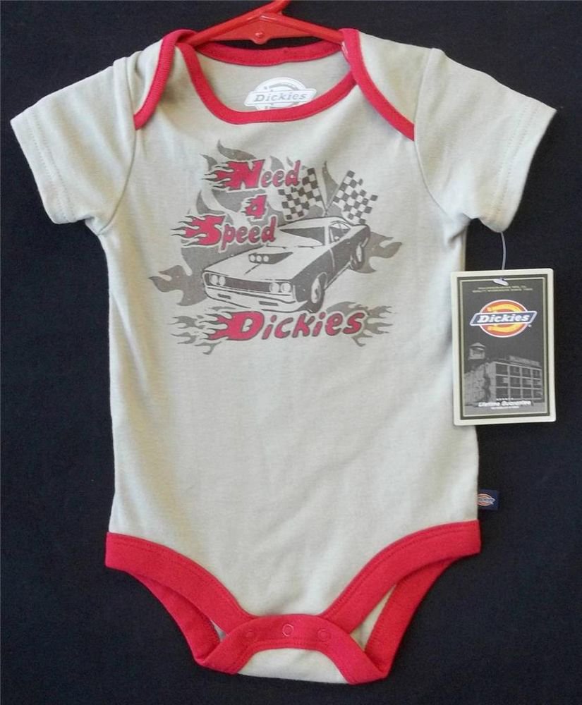 NEW 6 9 Months Dickies One Piece Tan Red Trim Hot Rod Need 4 Speed Design