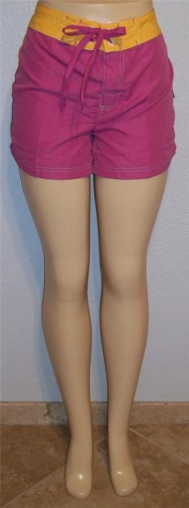 NEW Pure Athletics Medium 8 10 Large 12 14 Pink Yellow Swimsuit Cover-up Shorts
