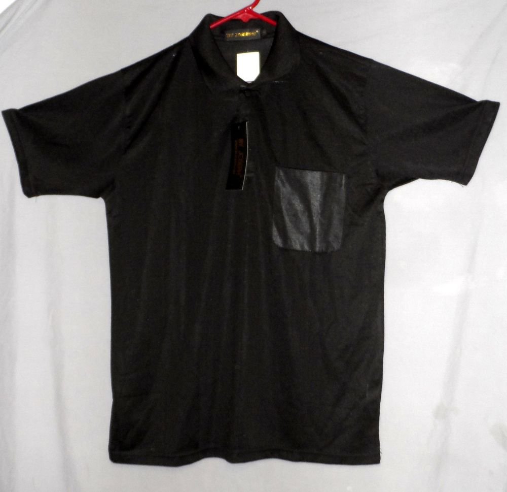 NEW By Joseph Small Men's Black Polo Style Casual SS Button Front Slinky Shirt