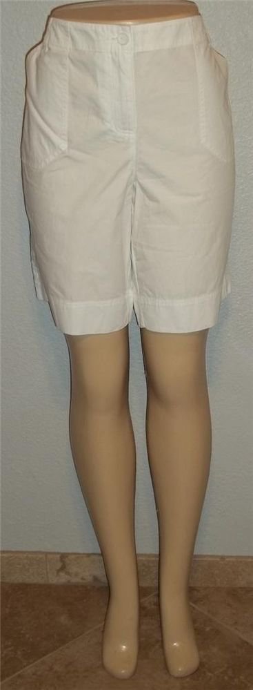 NEW Jones New York Sport Petite 16P PXL White Long Walking Golf Shorts