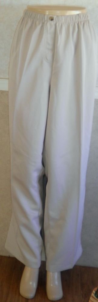 NEW Mountain Lake Woman Plus Short 22W 3X Elastic Waist Beige Career Pants