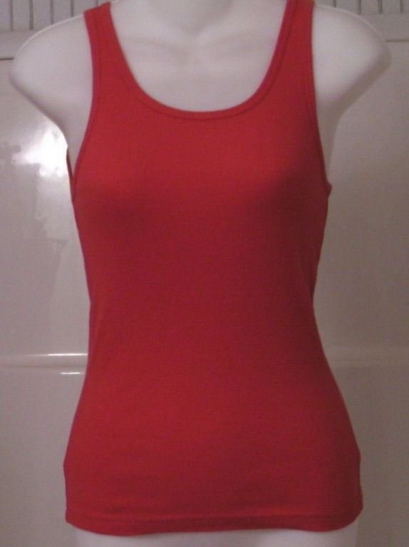 NEW Rampage Junior Medium 7 9 Hot Pink Scoop Neck 100% Cotton Tank Cami