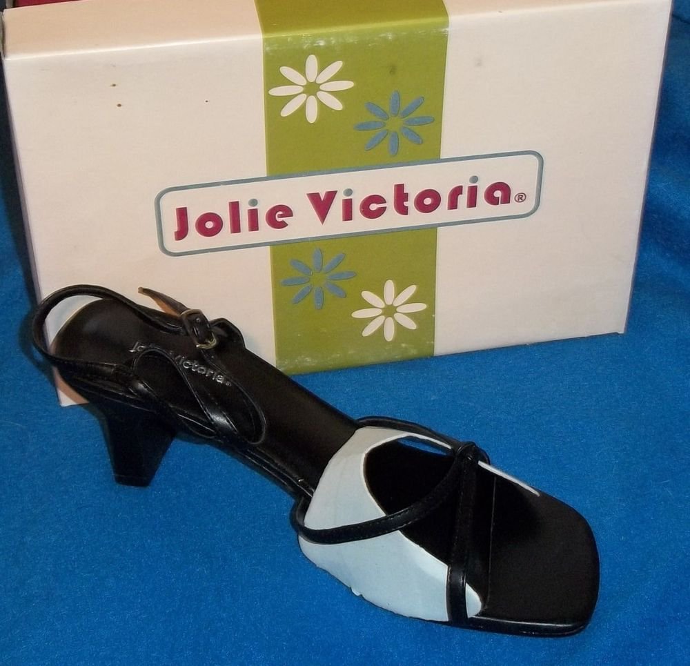 NEW Jolie Victoria Shoes 6.5 8 8.5 Medium Width Strappy Black Buckle 3" Heels