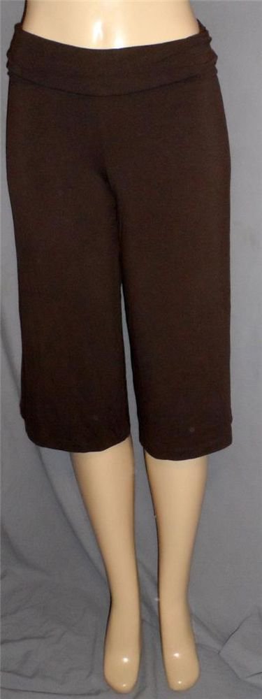 Old Navy Medium 8 10 Chocolate Brown Stretchy Yoga Exercise Cropped Pants