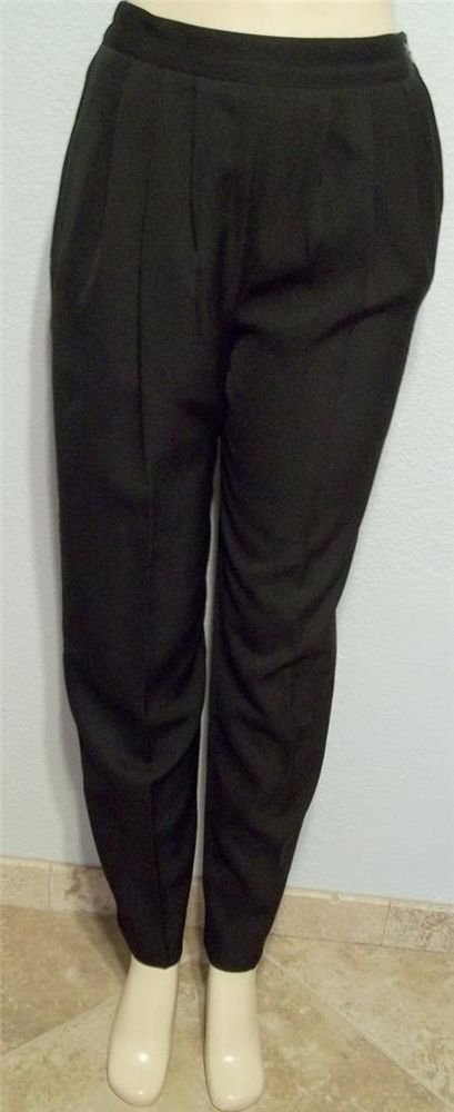 Small 4 6 Kensington Square Black Pleated Normal Waist Career Dress Pants